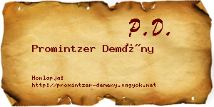 Promintzer Demény névjegykártya